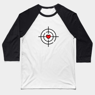 red heart black target design Baseball T-Shirt